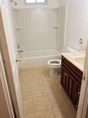 bathroom remodel completed