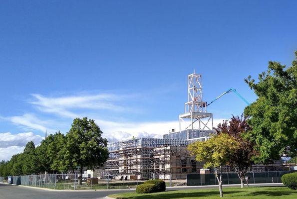 Helena Montana Temple, more pictures, and videos found on templevideos.com, and templescoop.com. Spire frame install.