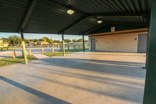 Event center, brick and mortar public bathrooms, parking lot