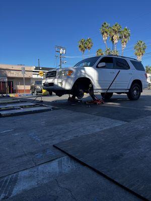 My car being worked on immediately.