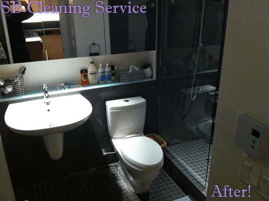 After! Cleaning Clients Bathroom!