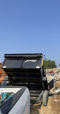 Dump trailer at the landfill