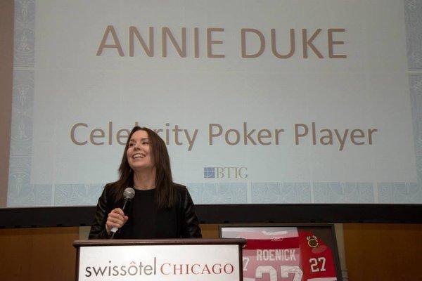 World Champion Poker Player , Annie Duke at one our events.