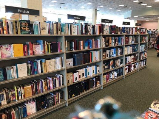 Well stocked and organized shelves.