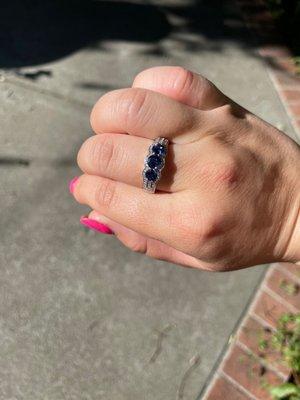 My gorgeous genuine tanzanite ring set in sterling silver