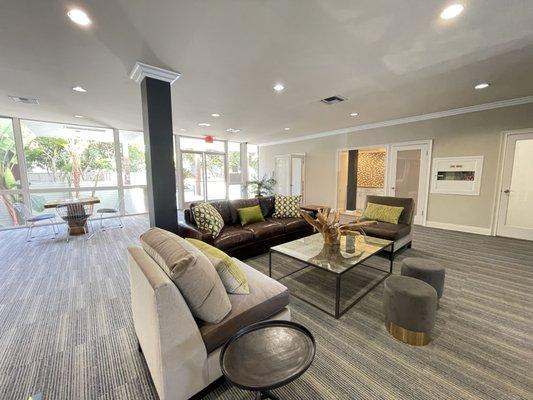 Lobby at Paradise Garden Apartments in Long Beach.