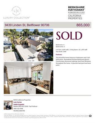 Sold- Represented buyer