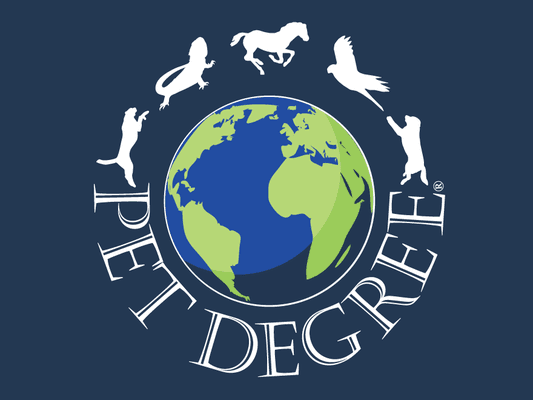 Pet Degree logo. The Ultimate Pet Experience.