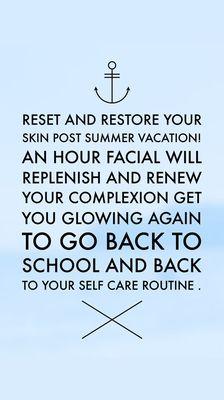 Book your Back to school facial appointments online today!