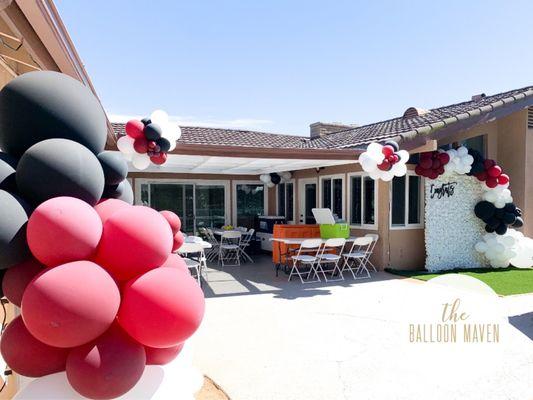 Graduation Celebration Ready!  *Backdrop + Balloon Garlands  *Letter "RN" Marquee Rental with Garlands  *Patio Balloon Garlands