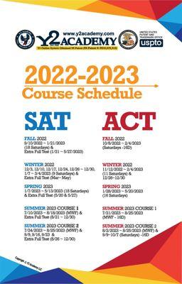 SAT/ACT 2023 Course Schedule