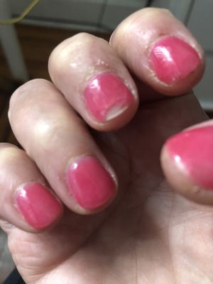 $60 powder manicure after 2 days!!! Clearly have no idea what they're doing