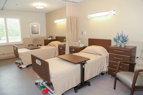 A double room in our skilled nursing care unit.