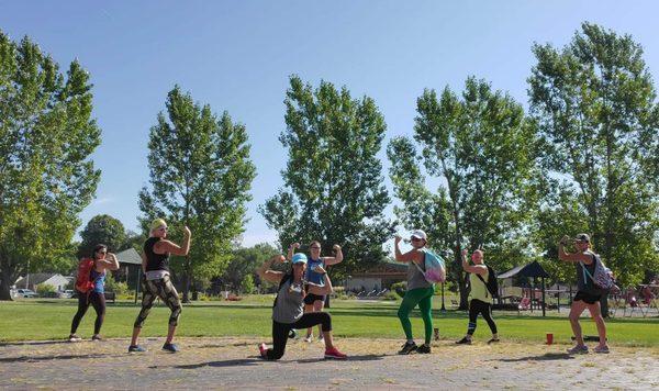 Social distance backpack workout at Colby Park with FIT!