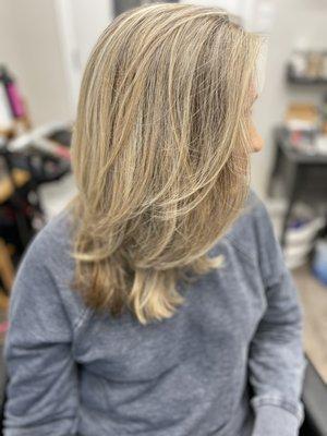 Partial highlight and layered cut