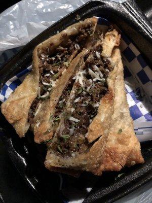 Philly cheesesteak egg rolls