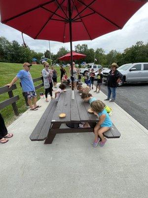 Free pie eating contest held by Stateline for the kids... just one of the many fun activities of that weekend!