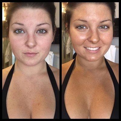 Before and After Custom Airbrush Tanning