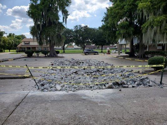 Concrete parking lot