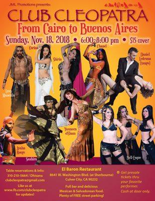 Nov. 18th, fantastic belly dance show in Culver City