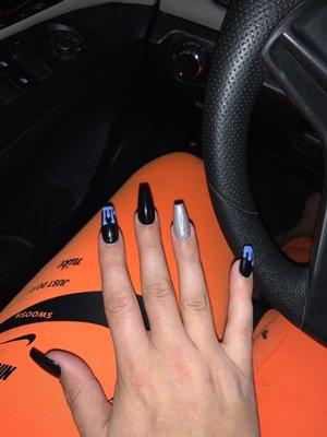 Coffin long nails, amazing nail design