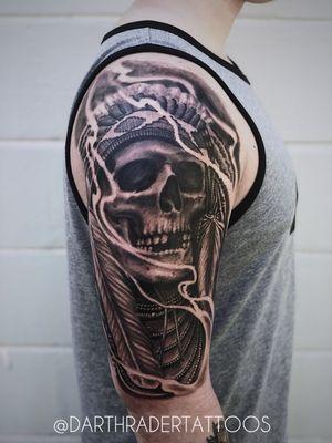 Native American skull tattoo!