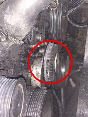 We use digital inspections so you can see for yourself. This is a belt tensioner that's self-destructed.