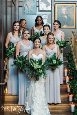 Tampa Wedding by Pink Pelican Florist and Florida and Carolina Wedding Garlands... Green bouquets from our Collections page under bouquets.