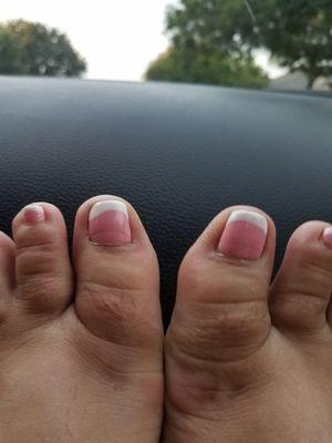 Their French pedicure