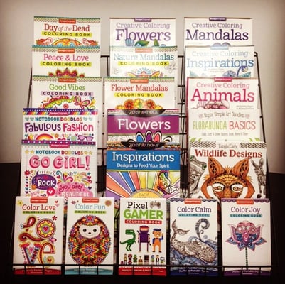 A small assortment of our many adult coloring books. Visit www.d-originals.com or www.foxchapelpublishing.com for more!