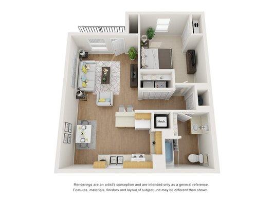 1 bedroom Floor plan