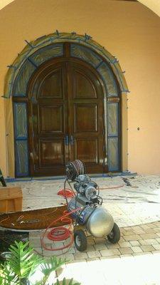 Door staining