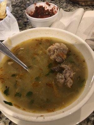 This is the caldo de cabrito (goat soup) it's amazing!