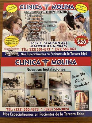 Servicios de clínica molina y locacion