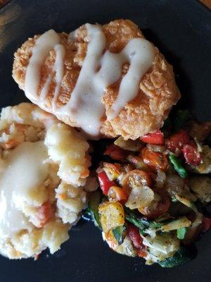 Vegan Cauliflower Fried Steak Dinner