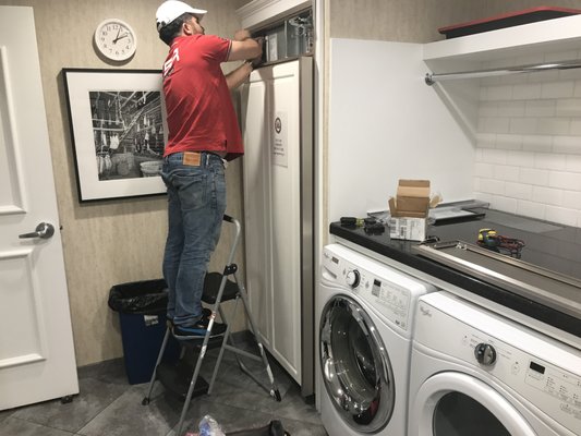 replacing a start rely for sub-zero refrigerator in  fisher house