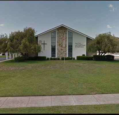 The outside of the church on River Road