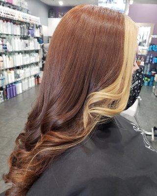 Color  highlights and Haircut