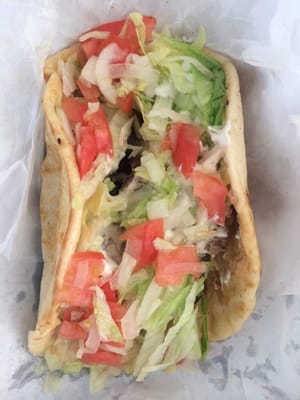 Meaty Gyro with fresh toppings!  Yummy!