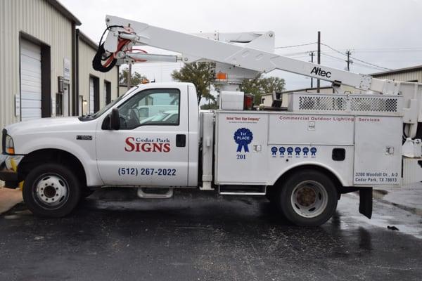 We have also acquired a bucket truck with the acquisition of Cedar Park Signs.