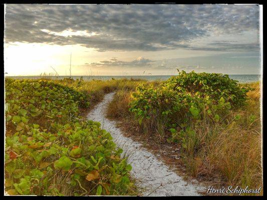 Early morning path to Nerita Beach, Sanibel