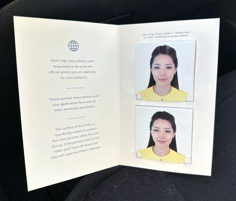 Passport photos. Well-done.