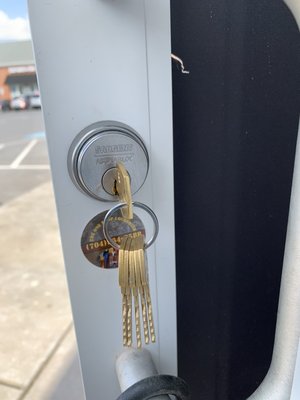 Job site rekey locks to new keys.