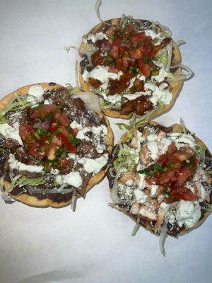 Steak and Chicken Tostadas