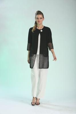 I.C. Collection Jacket with fish net  bottom, available at L.A. Moves