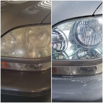 Headlight restoration before and after