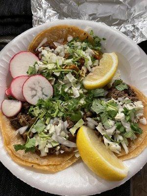 Asada and pastor tacos