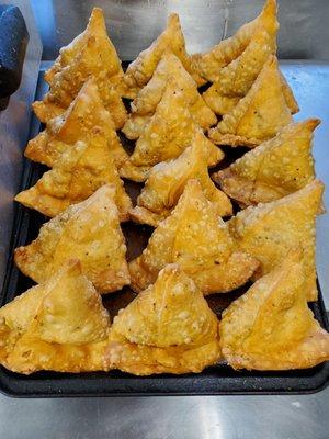 Homemade samosa snacks available at Bayside Market