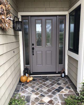 Very exciting picture of our front door with installation complete.