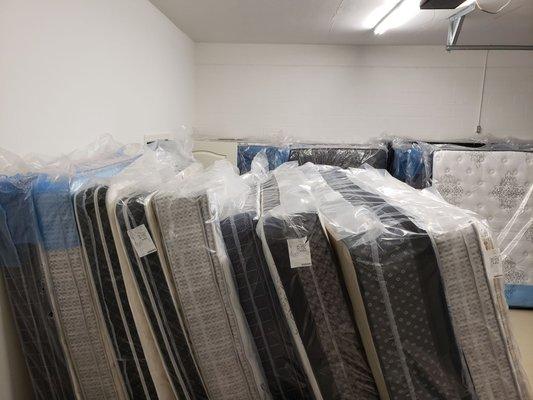 Warehouse full of mattresses